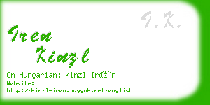 iren kinzl business card